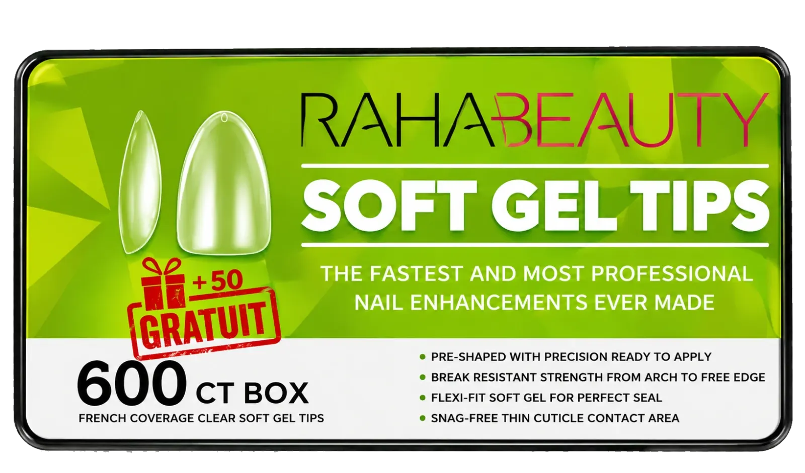 Soft Gel Tips Medium Amond – 650 Pièces
