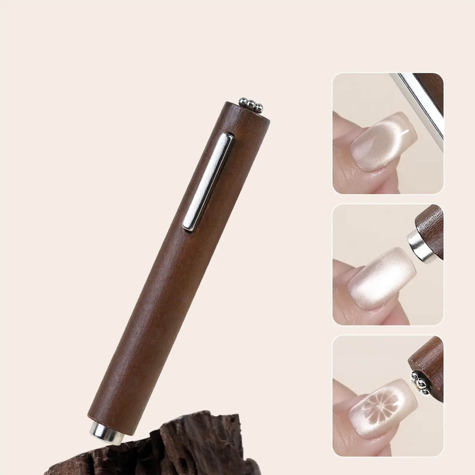 Stylo Magnétique 3 en 1 en Bois – Aimants Ultra-Puissants