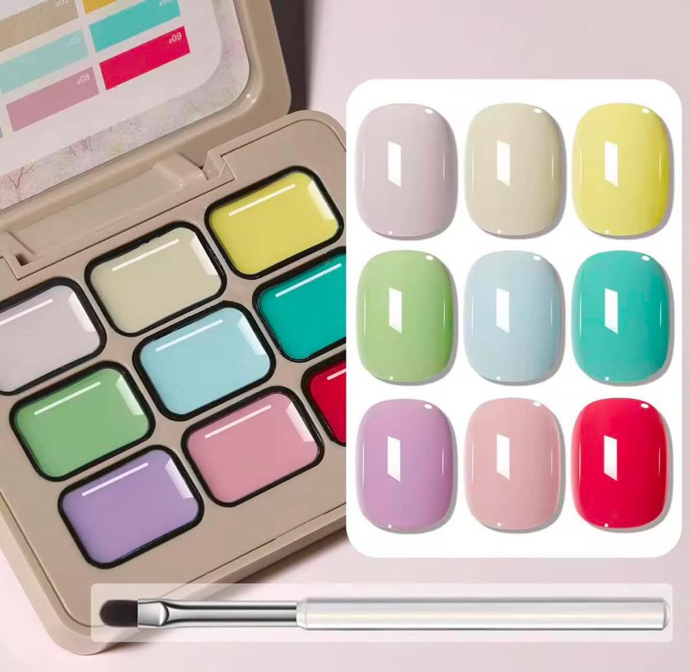 Palette Painting gel 9 couleur + pinceau