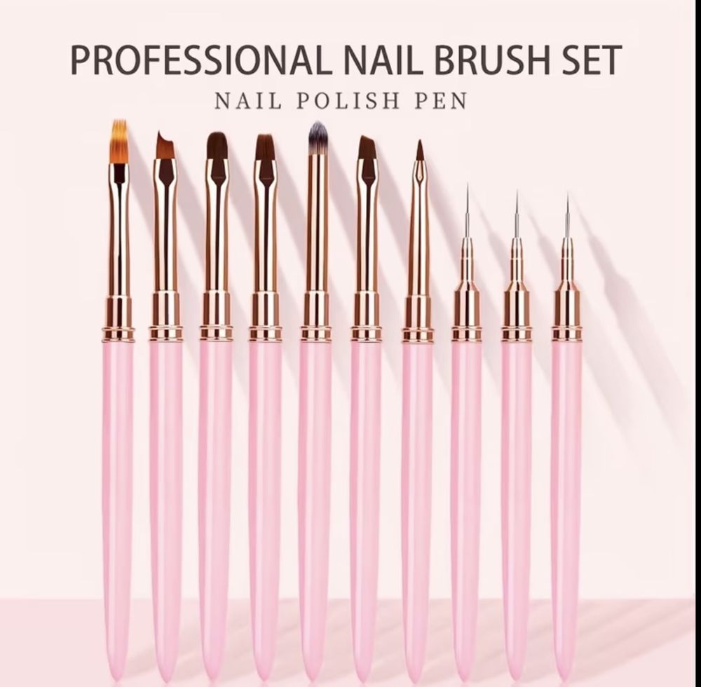 Set De 10 Pinceaux Nail Art