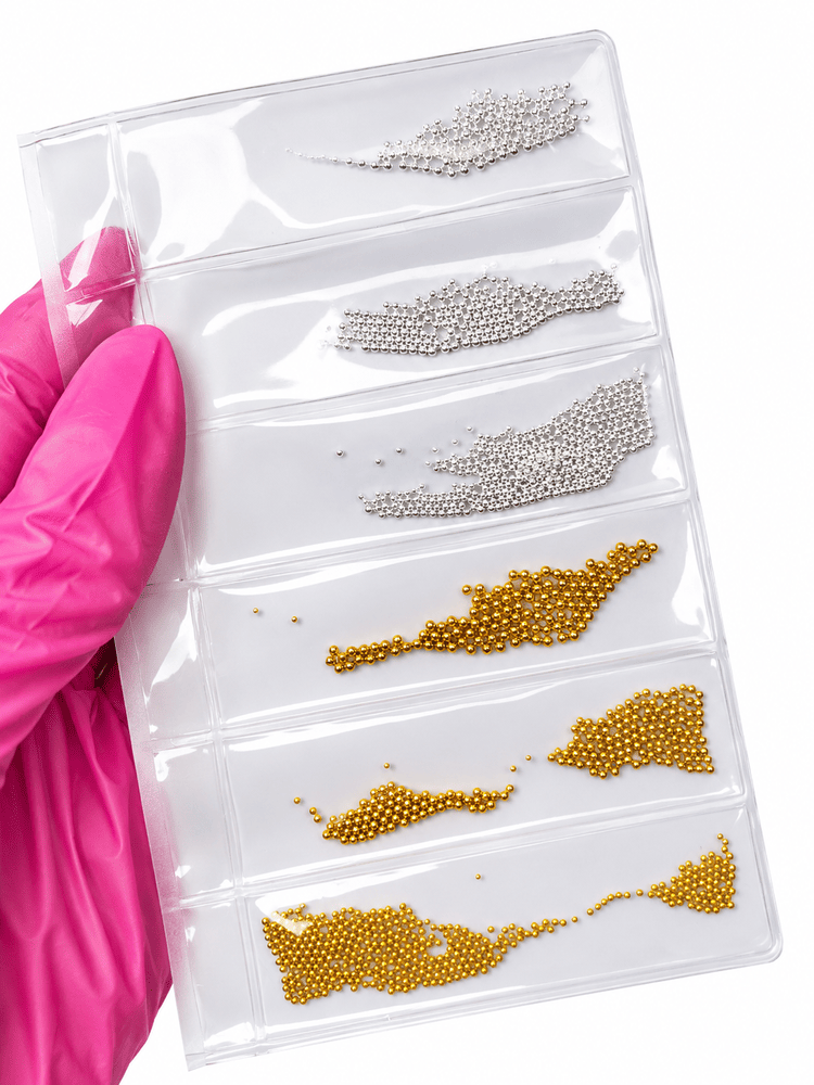 Caviar pour ongles doré & argenté