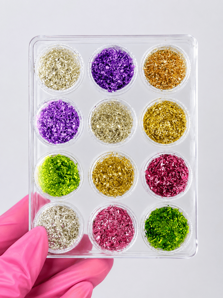 Flocons métalliques – 12 pots