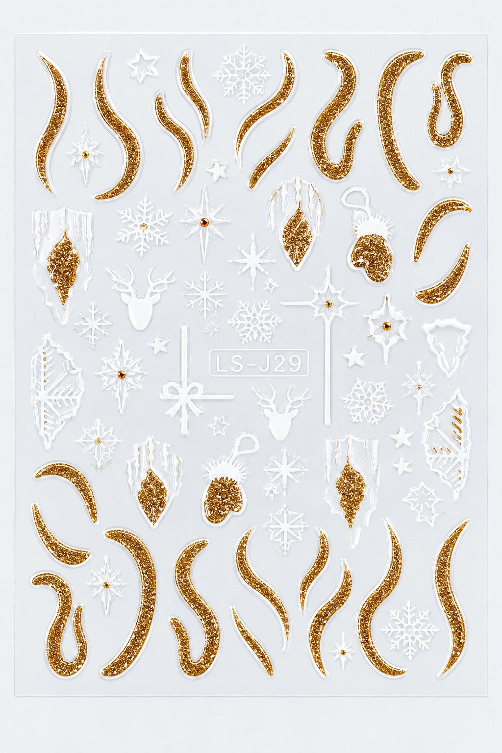Stickers Noël 3D – Gold & White
