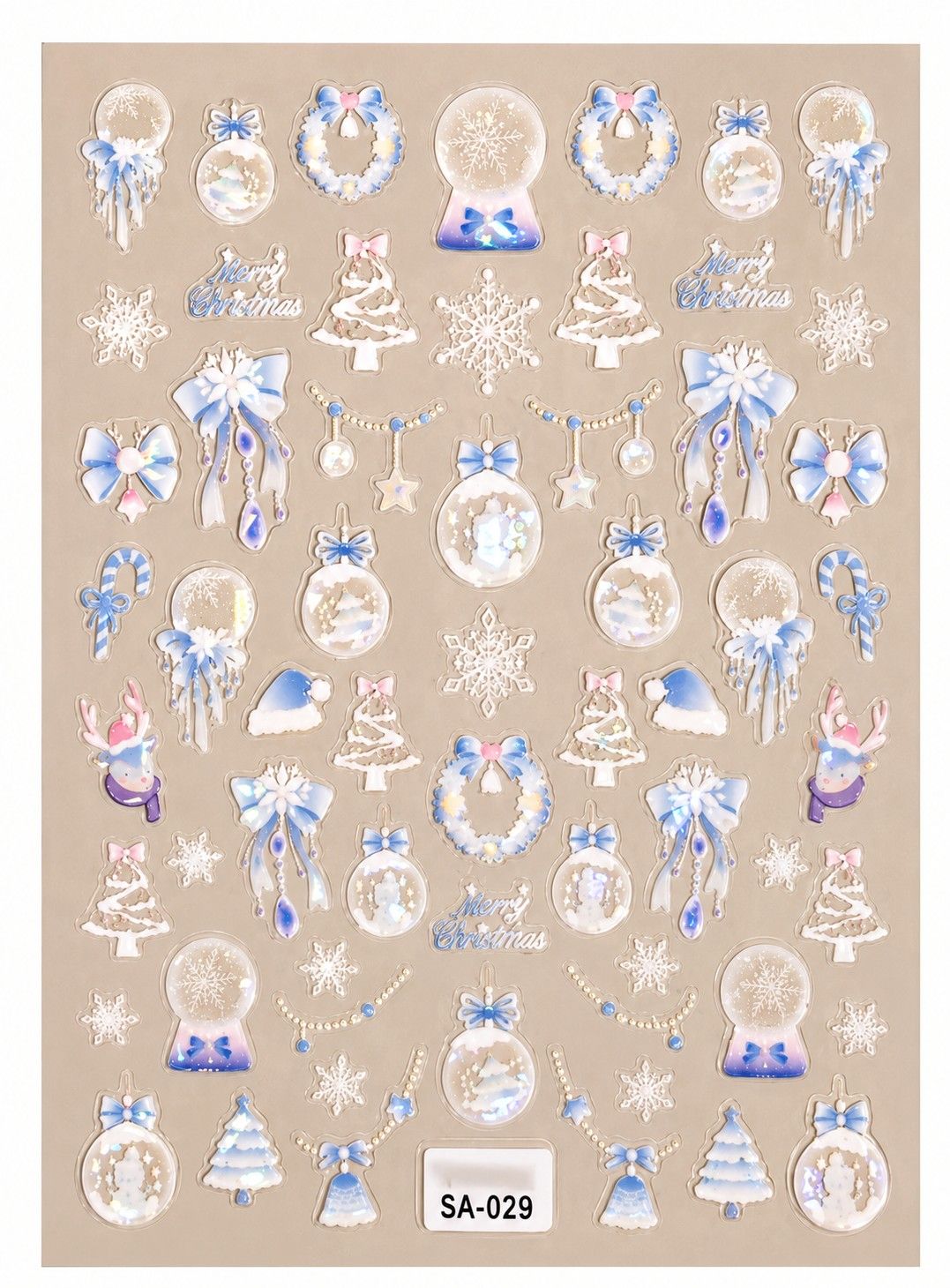 Stickers Noël 3D – Blue