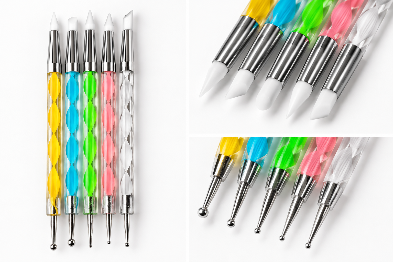 Set de 5 pinceaux silicone & dotting tools
